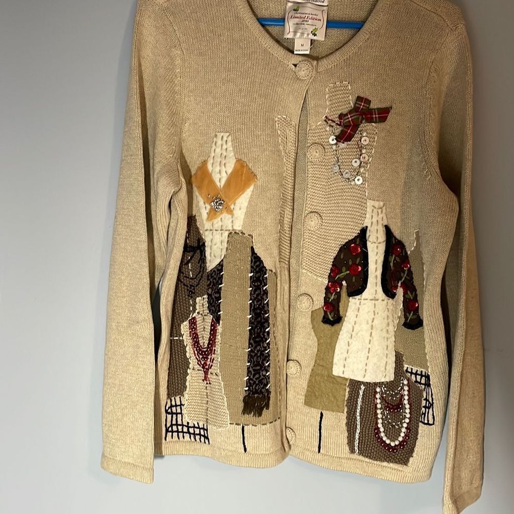 Christopher & Banks Limited Edition Hand Embroidered Collectible Cardigan Sweate